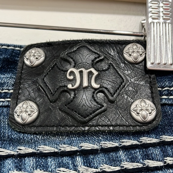 Miss Me Saddle Border Stitch Signature Skinny Jeans Dark Wash size 30 - Picture 11 of 16